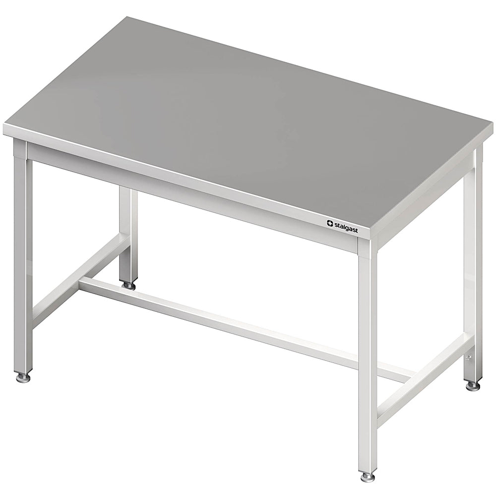 Stalgast Zentralarbeitstisch mit mittiger Strebe, 900x800x850 mm, ohne Aufkantung, verschweißt