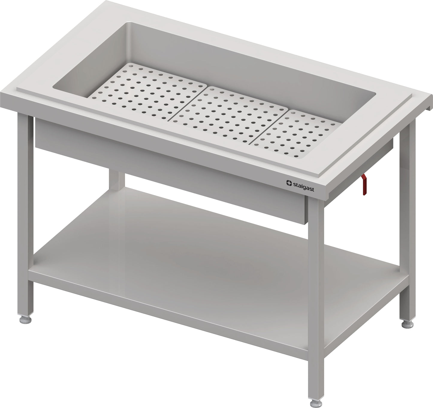 Stalgast Neutralausgabe mit Eiswanne 3x GN1/1, 1245x750x880 mm, Edelstahlabdeckung