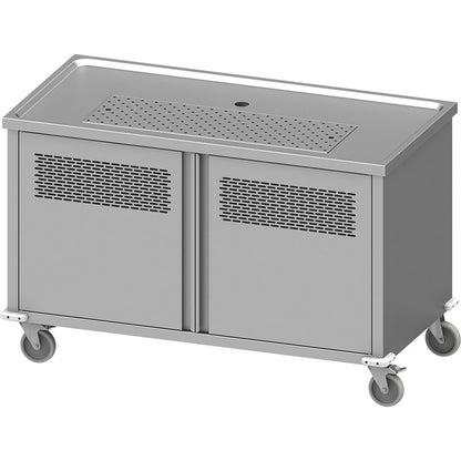 Stalgast Mobile Biertheke auf hochwertigen Blickle-Rollen, 1400x700x900 mm