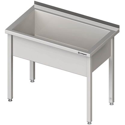Stalgast Topfspüle mit einem Becken, 800x600x850 mm, 300 mm Beckenhöhe, mit Aufkantung, verschweißt