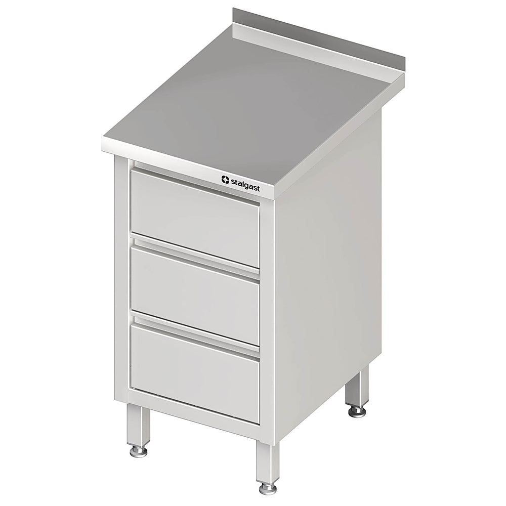 Stalgast Schubladenschrank mit 3 Schubladen, 450x600x850 mm, mit Aufkantung, verschweißt