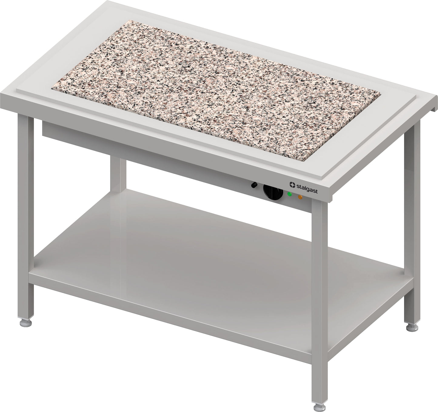 Stalgast Warmausgabe mit einer Wärmeplatte aus Granit 3x GN1/1, 1245x750x880, Edelstahlabdeckung