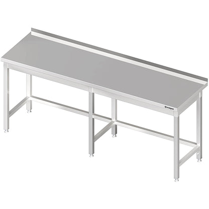 Stalgast Arbeitstisch ohne Grundboden, 2300x700x850 und, mit Verstrebung, mit Aufkantung, verschweißt