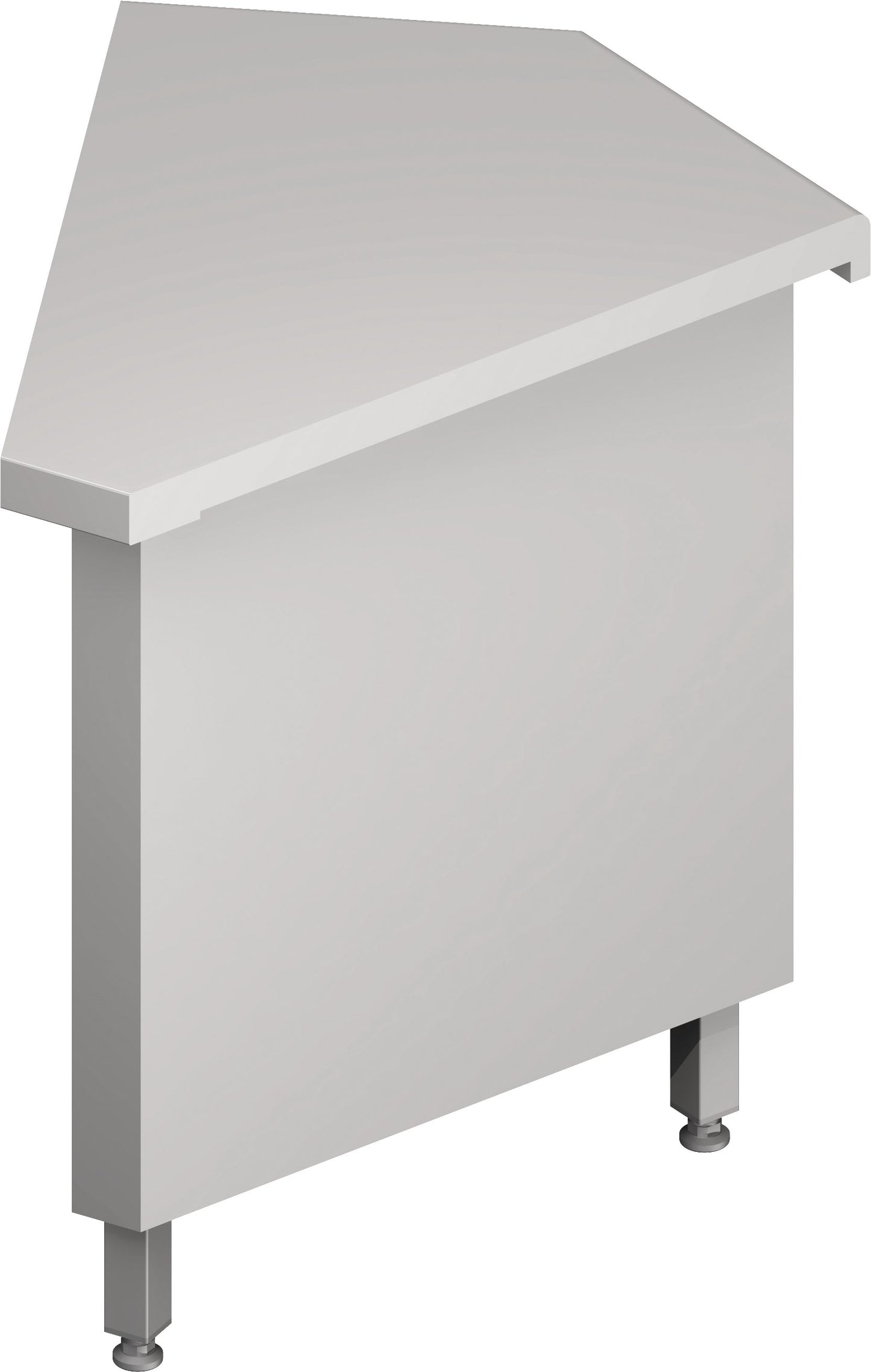 Stalgast Ausseneckmodul 45° "Free Flow" mit geschlossenem Unterschrank 644x814x880 mm, Edelstahldeckplatte