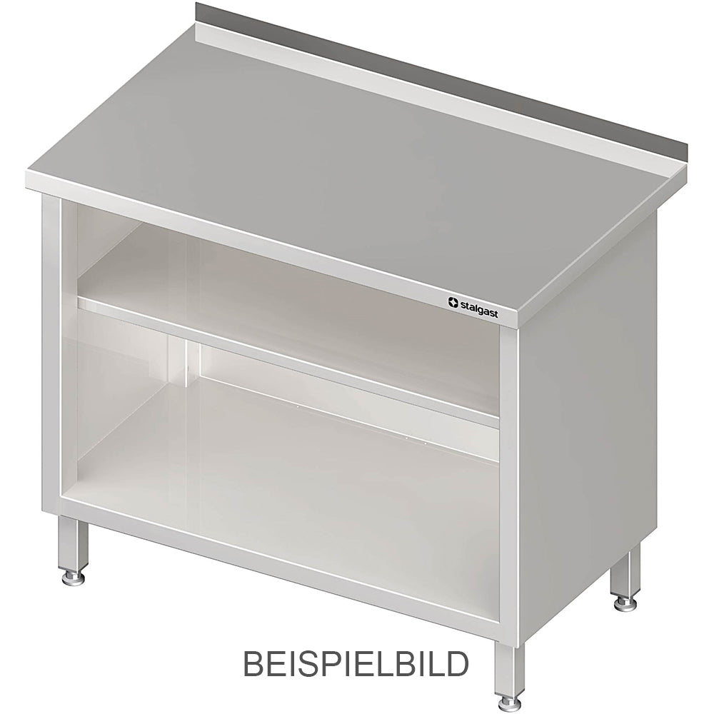 Stalgast Arbeitsschrank offen, mit Grund- und Zwischenboden, 1200x700x850 mm, ohne Aufkantung, verschweißt