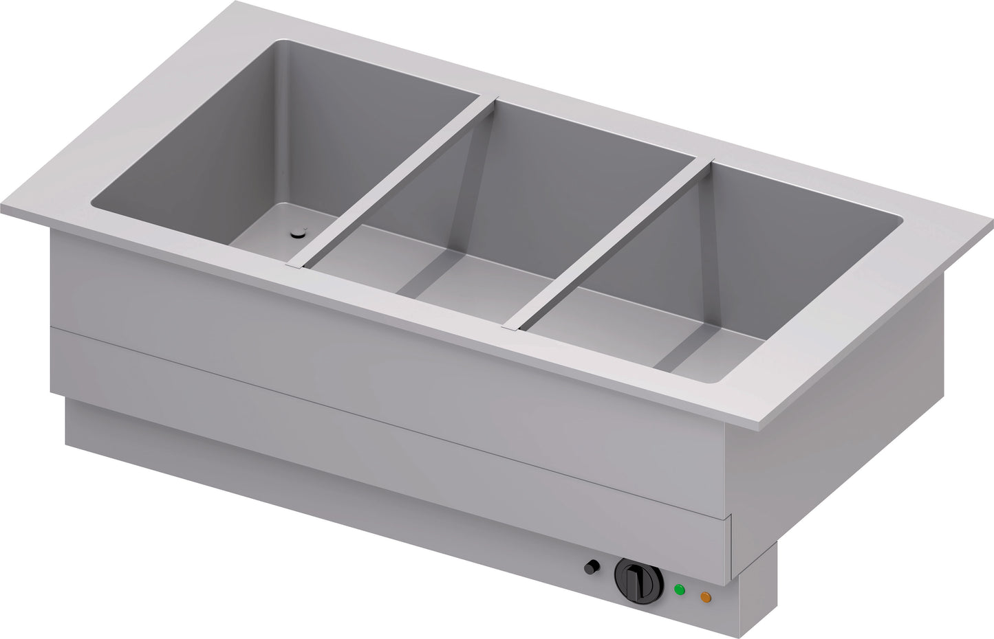 Stalgast Bain-Marie-Becken "Drop-In" 3xGN 1/1 1155x620x390 mm  Edelstahlabdeckung