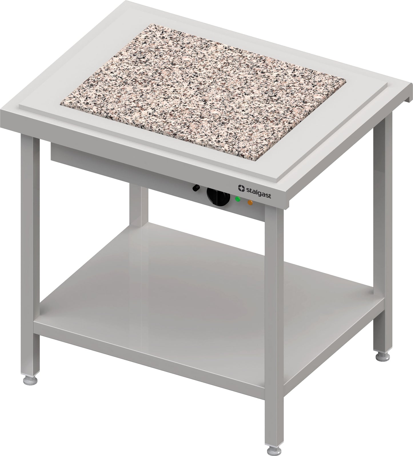 Stalgast Warmausgabe mit einer Wärmeplatte aus Granit 2x GN1/1, 920x750x880, Edelstahlabdeckung