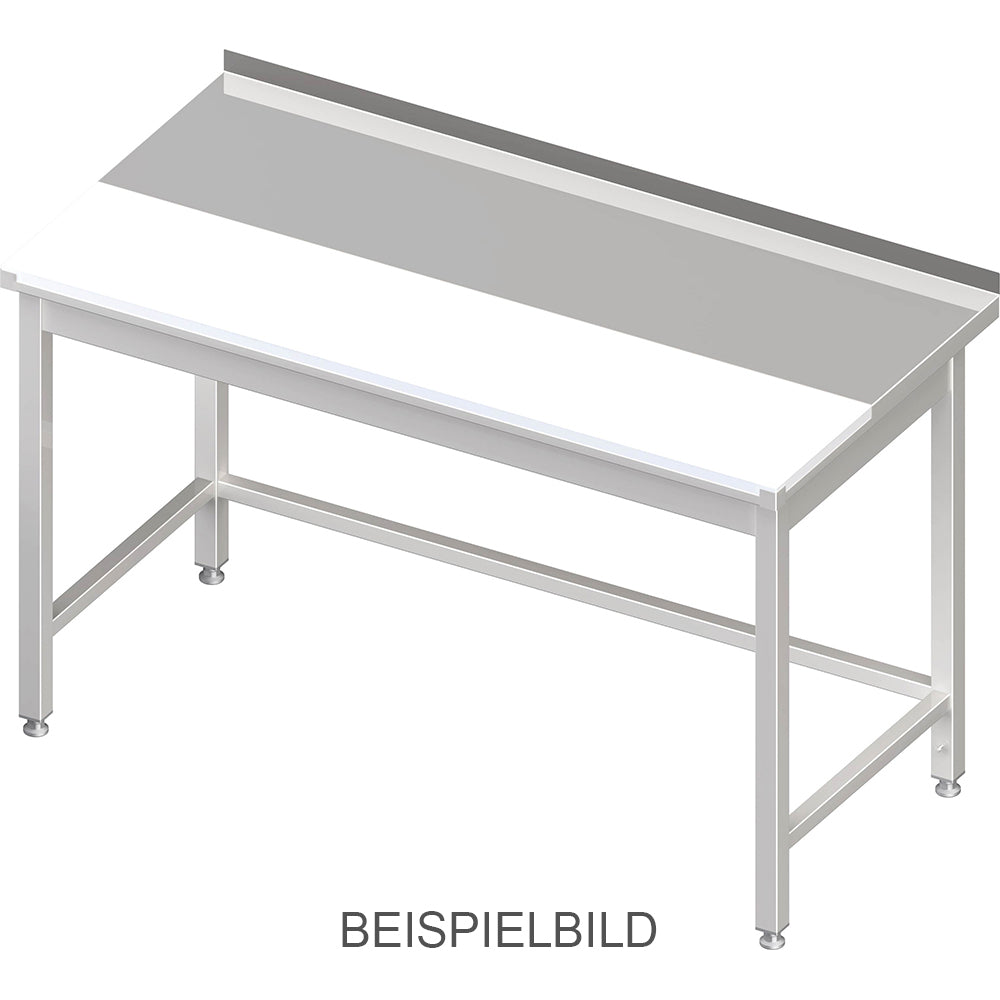 Stalgast Arbeitstisch ohne Grundboden, 1000x600x850 mm, mit bündig eingelassener PE-Schneideplatte, ohne Aufkantung, verschweißt
