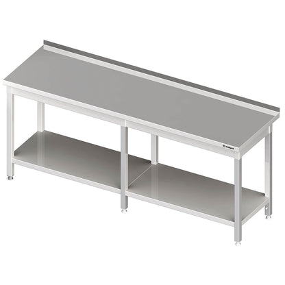 Stalgast Arbeitstisch mit Grundboden, 2300x600x850 mm, mit Aufkantung, verschweißt