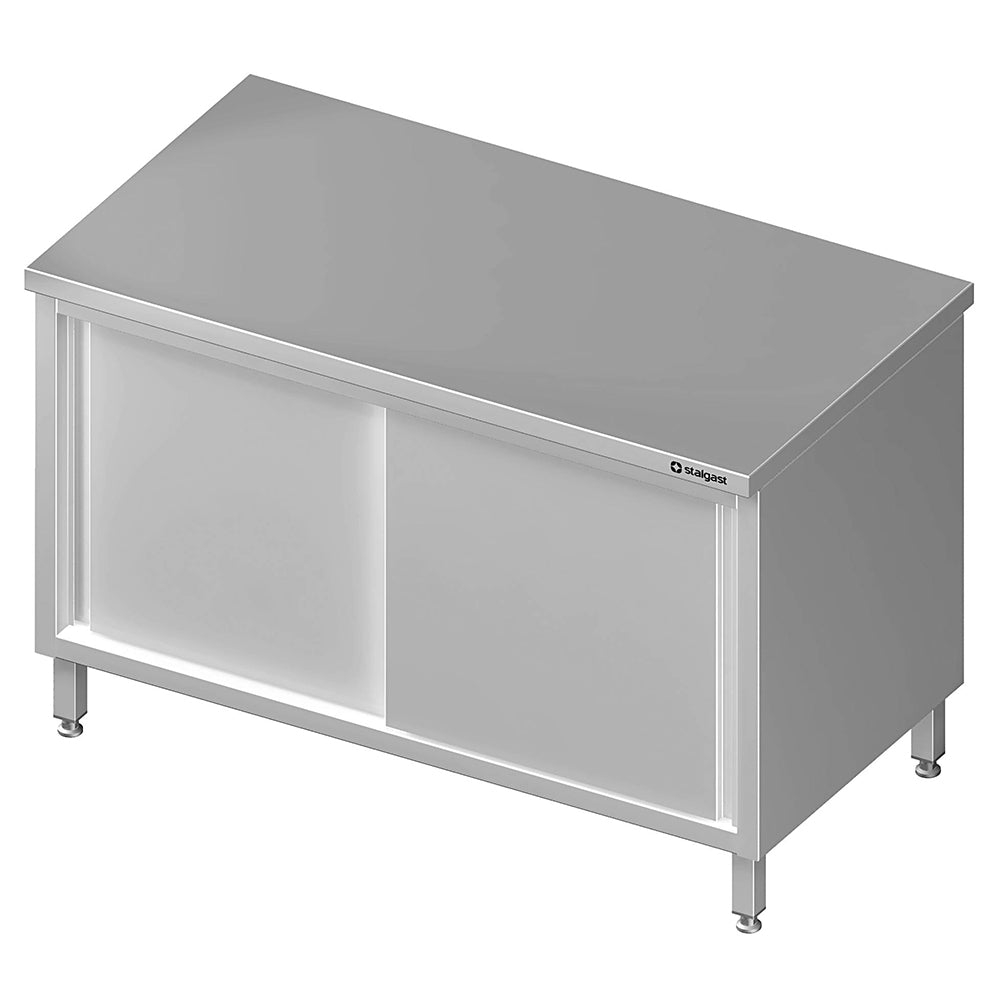 Stalgast Durchreicheschrank mit Schiebetüren, 1600x700x850 mm, ohne Aufkantung, verschweißt