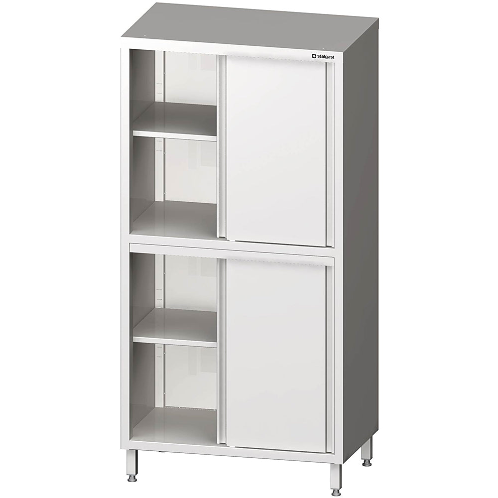 Stalgast Hochschrank mit Schiebetüren, 800x600x2000 mm, mit zwei Schrankräumen, verschweißt