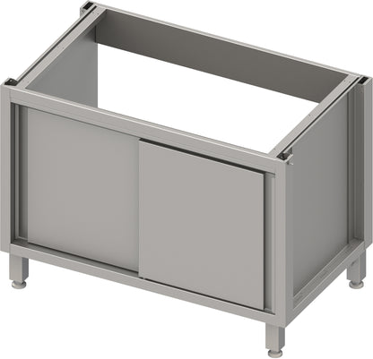 Stalgast Spülenunterschrank Boxversion 2.0, für Beine/Sockelrahmen, mit Schiebetüren 1000x540x660 mm