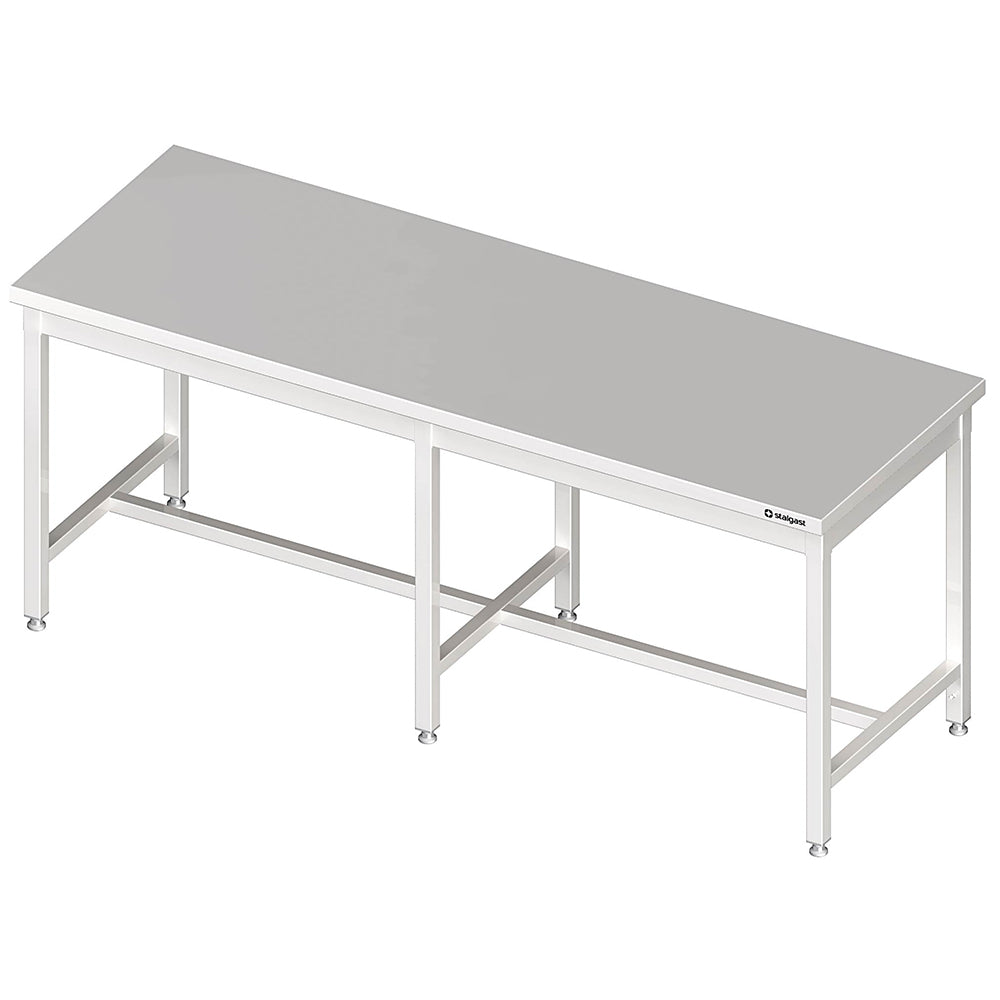 Stalgast Zentralarbeitstisch mit mittiger Strebe, 2000x800x850 mm, ohne Aufkantung, verschweißt