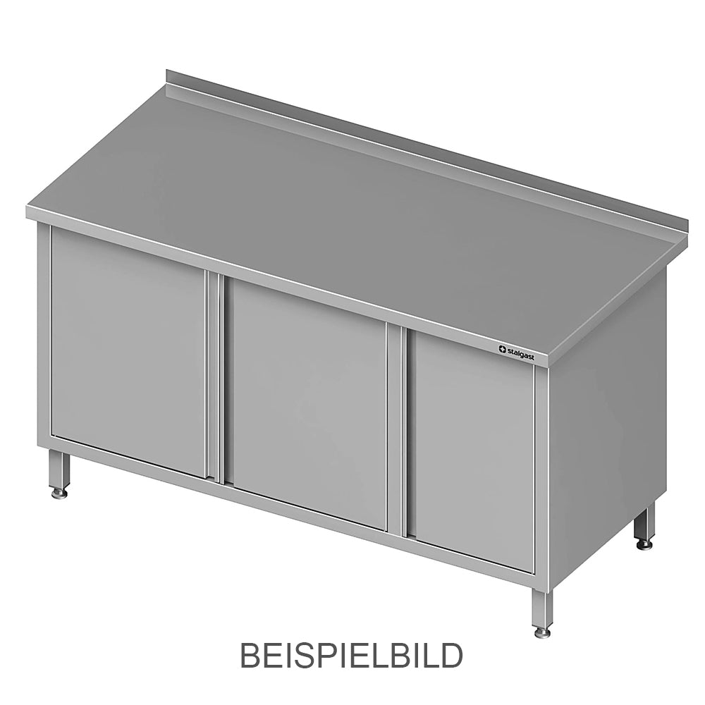 Stalgast Arbeitsschrank mit Flügeltüren, 1900x700x850 mm, mit Flügeltürschrank links, mit Aufkantung, verschweißt