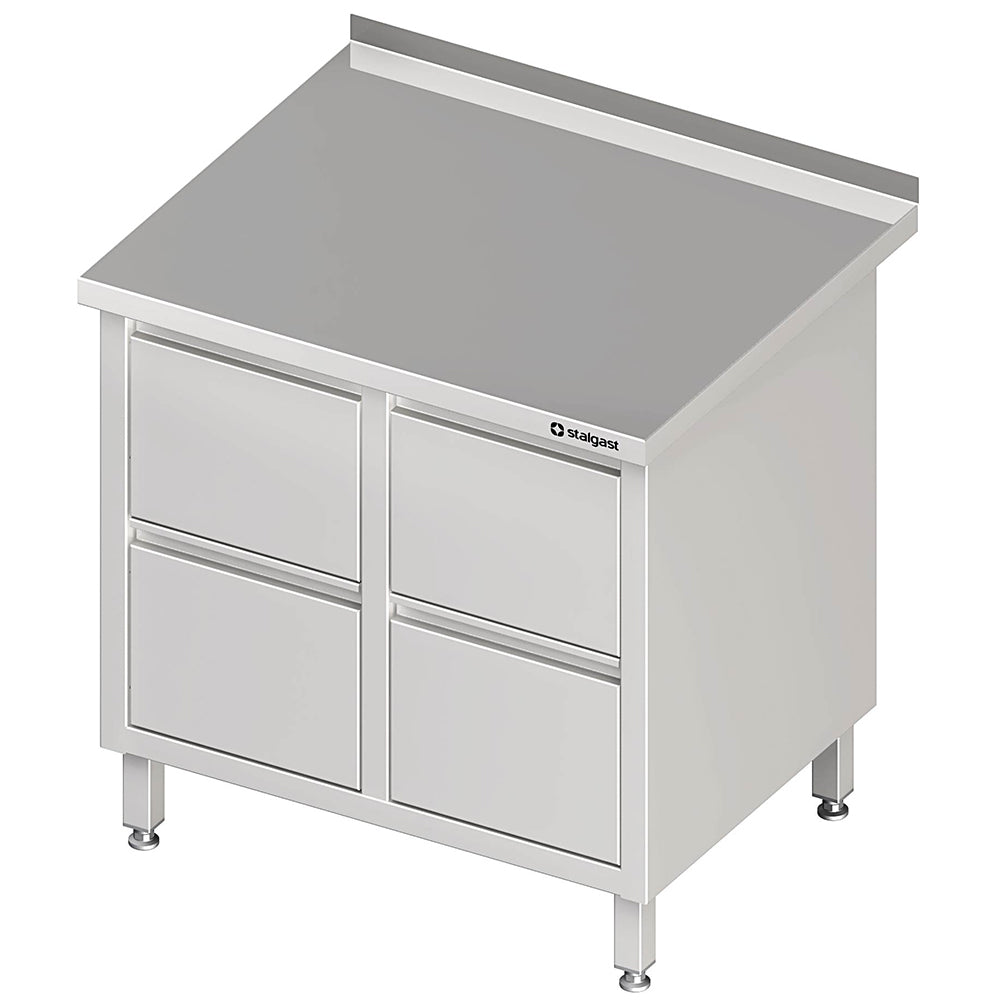 Stalgast Schubladenschrank mit 2x2 Schubladen, 840x700x850 mm, mit Aufkantung, verschweißt