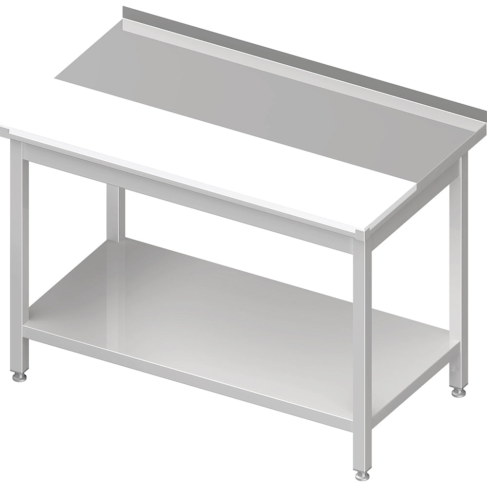 Stalgast Arbeitstisch mit Grundboden, 1800x700x850 mm, mit bündig eingelassener PE-Schneideplatte, mit Aufkantung, verschweißt