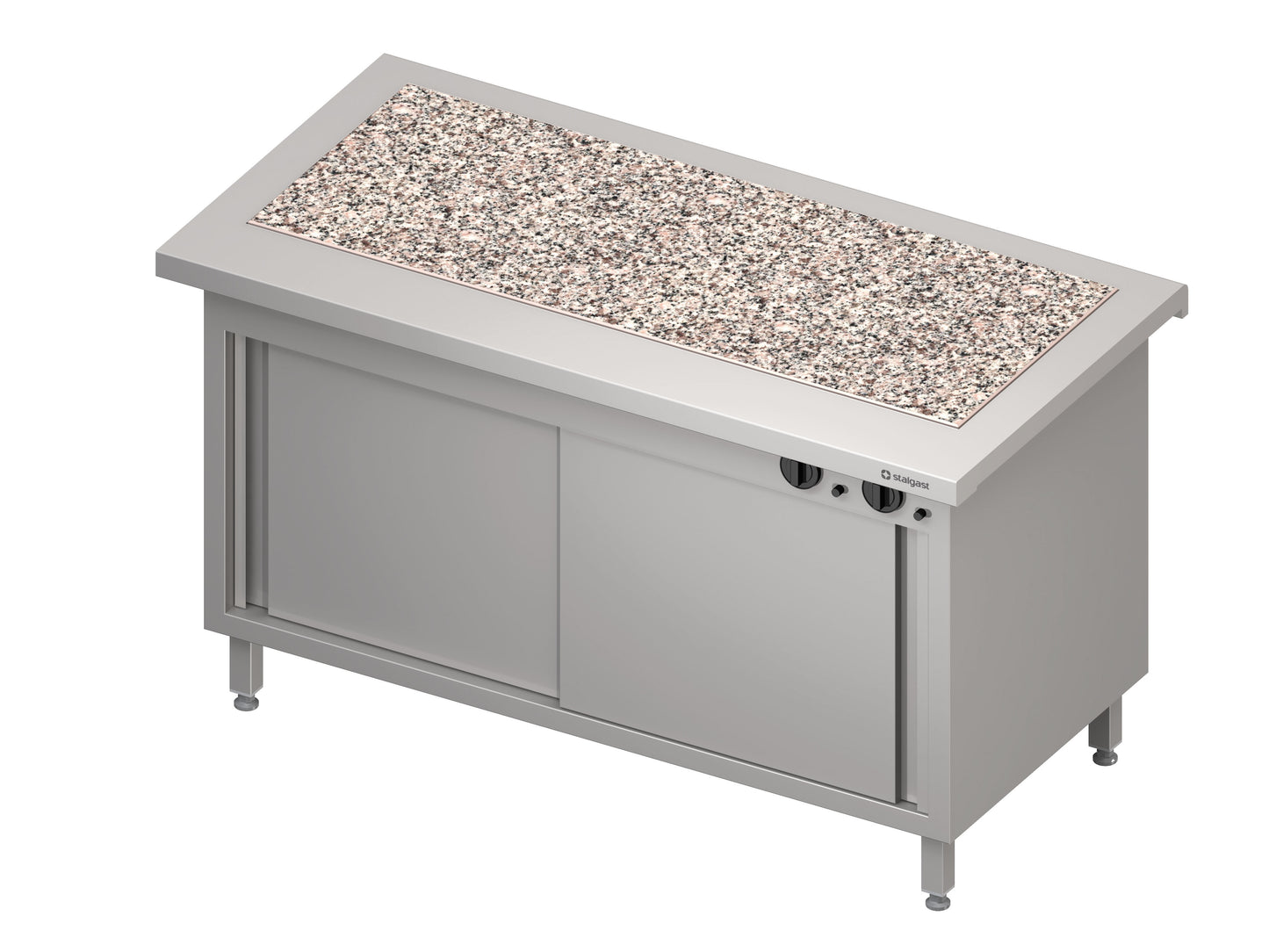 Stalgast Wärmeschrank "Free Flow" mit einer Wärmeplatte aus Granit 1465x750x880 mm, Edelstahlabdeckung