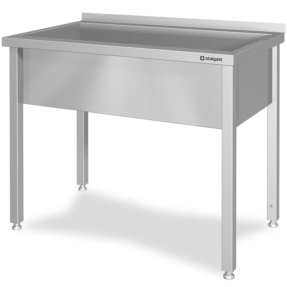 Stalgast Topfspüle mit einem Becken, 700x700x850 mm, 300 mm Beckenhöhe, mit Aufkantung, verschweißt