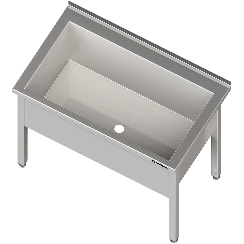 Stalgast Topfspüle mit einem Becken, 800x600x850 mm, 400 mm Beckenhöhe, mit Aufkantung, verschweißt