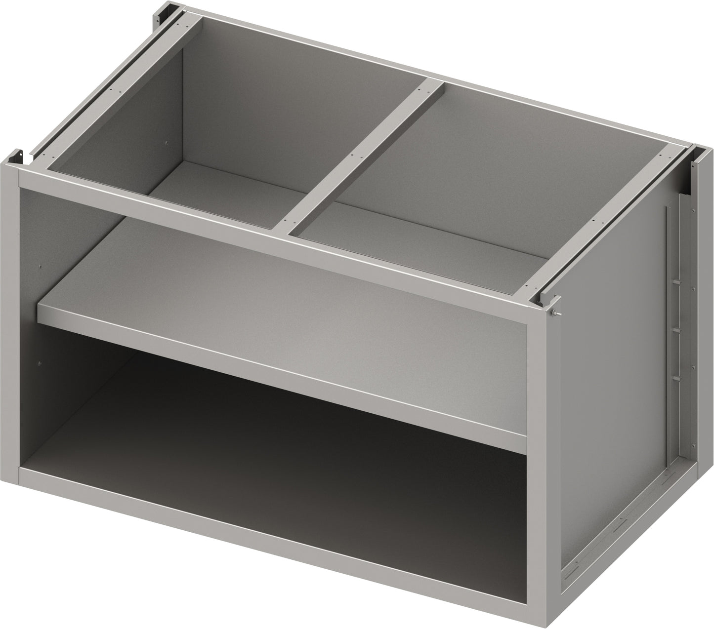 Stalgast Unterschrank Boxversion 2.0, für Beine/Sockelrahmen, offen, mit Zwischenboden 1200x640x660 mm