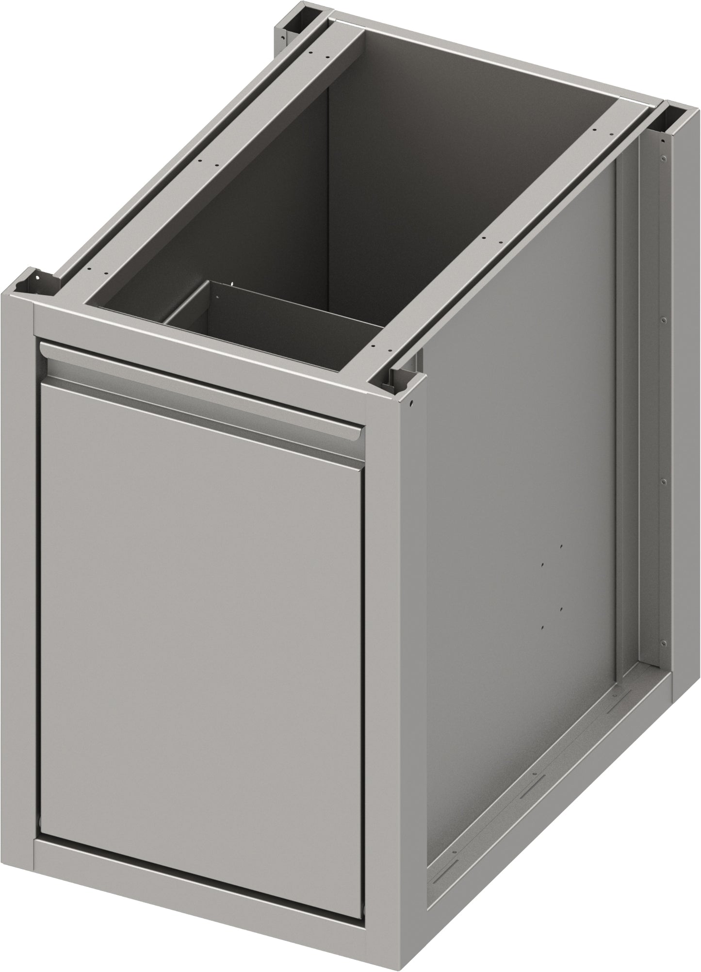 Stalgast Unterschrank Boxversion 2.0, für Beine/Sockelrahmen, mit Abfallkipper 450x640x660 mm