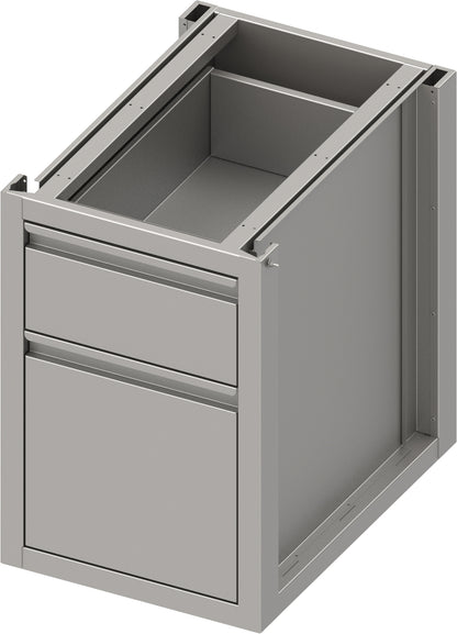 Stalgast Unterschrank Boxversion 2.0, für Beine/Sockelrahmen, mit zwei unterschiedlichen Schubladen 450x640x660 mm