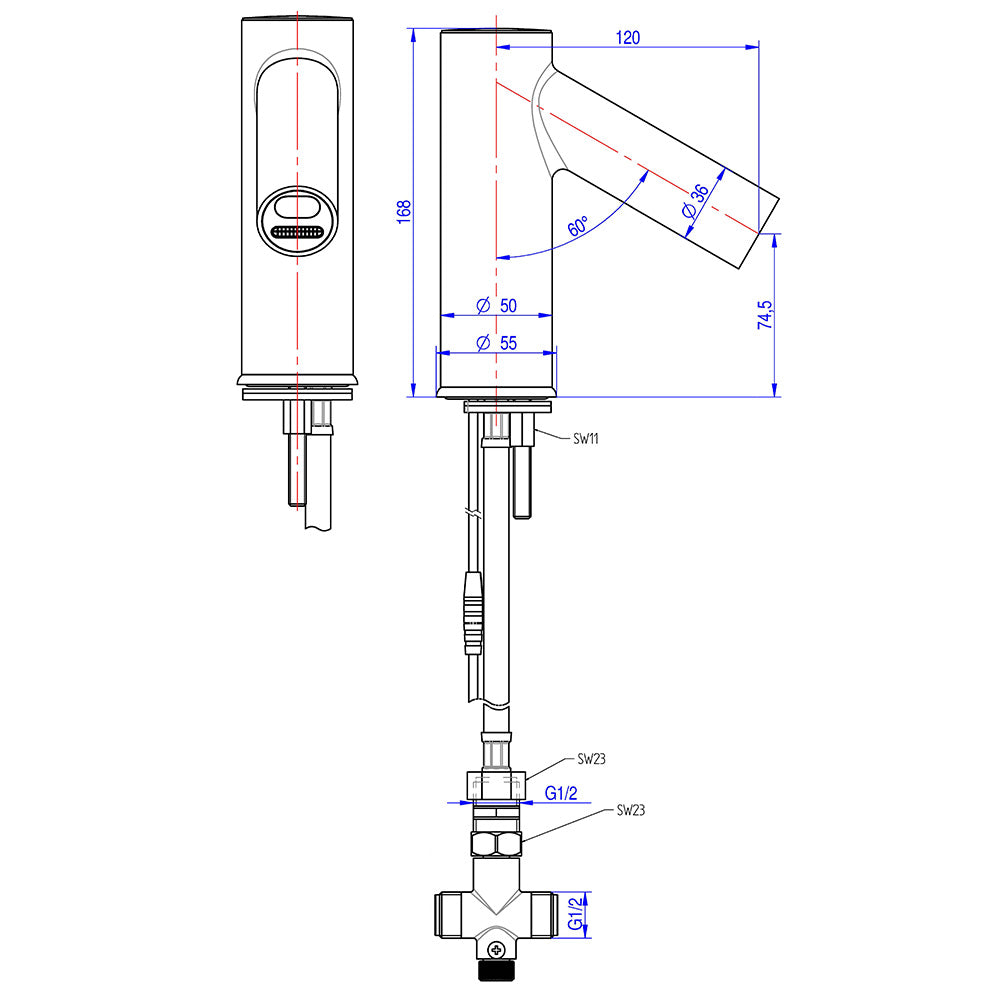 Stalgast Monolith Premium Sensor-Mischbatterie, 230 V Anschluss