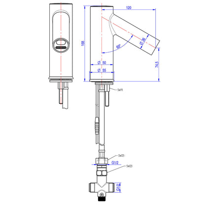 Stalgast Monolith Premium Sensor-Mischbatterie, 230 V Anschluss