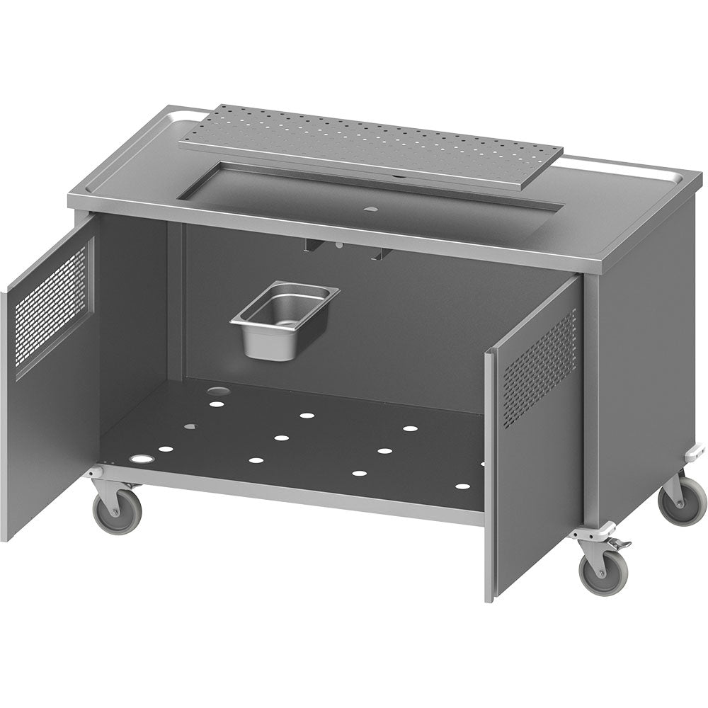 Stalgast Mobile Biertheke auf hochwertigen Blickle-Rollen, 1400x700x900 mm