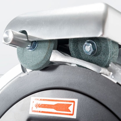 Stalgast Aufschnittmaschine mit antihaftbeschichteter Anschlagplatte und Messer 220 mm Ø