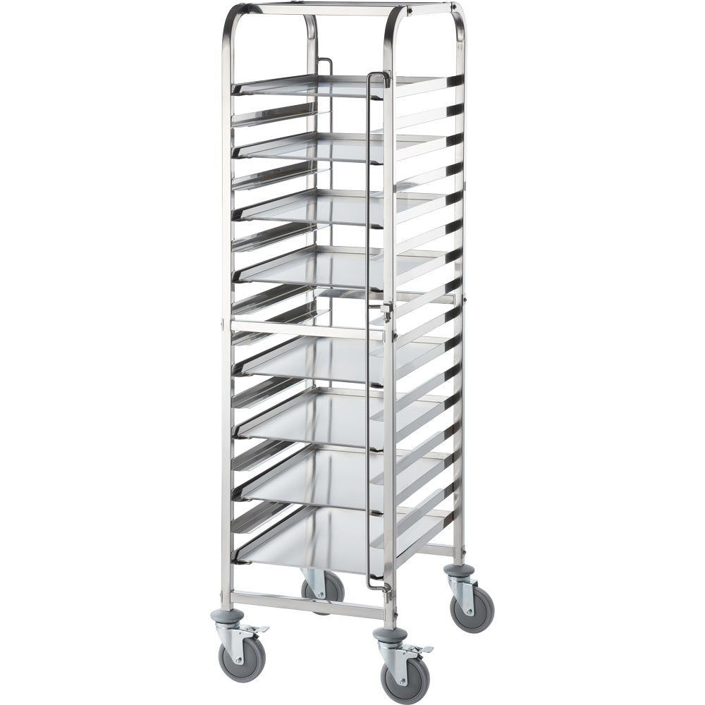Stalgast Tablettwagen aus Edelstahl, passend für 16 x Tablett 600 x 400 mm, 470 x 620 x 1735 mm (BxTxH)