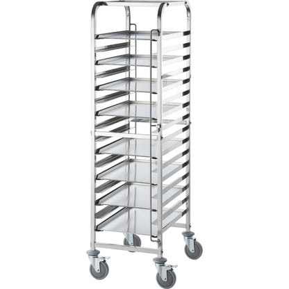 Stalgast Tablettwagen aus Edelstahl, passend für 16 x Tablett 600 x 400 mm, 470 x 620 x 1735 mm (BxTxH)