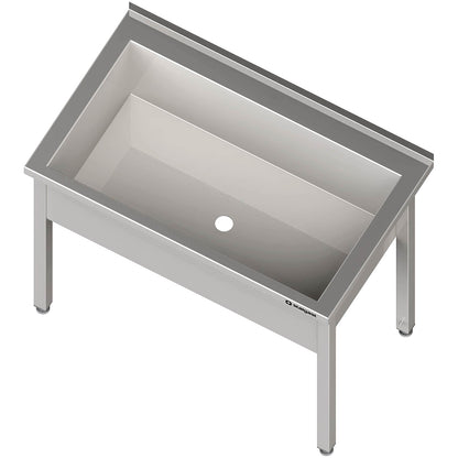 Stalgast Topfspüle mit einem Becken, 800x600x850 mm, 300 mm Beckenhöhe, mit Aufkantung, verschweißt