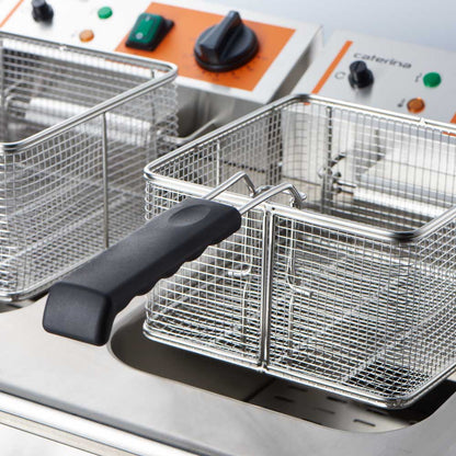 Stalgast Doppel-Fritteuse CATERINA, 2x 10 Liter, mit Ablasshahn 610x510x390 mm (BxTxH), 2x 3 kW 230V
