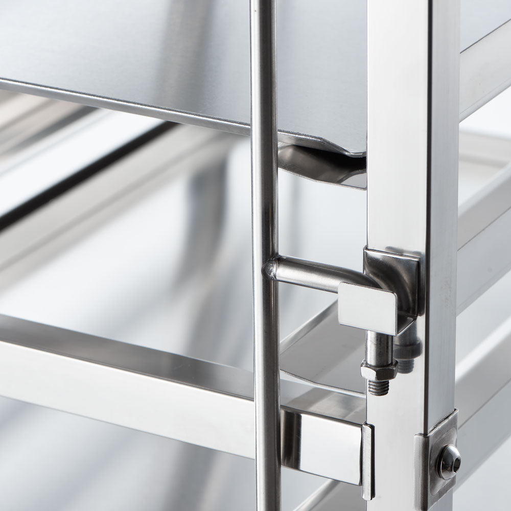 Stalgast Tablettwagen aus Edelstahl, passend für 16 x Tablett 600 x 400 mm, 470 x 620 x 1735 mm (BxTxH)