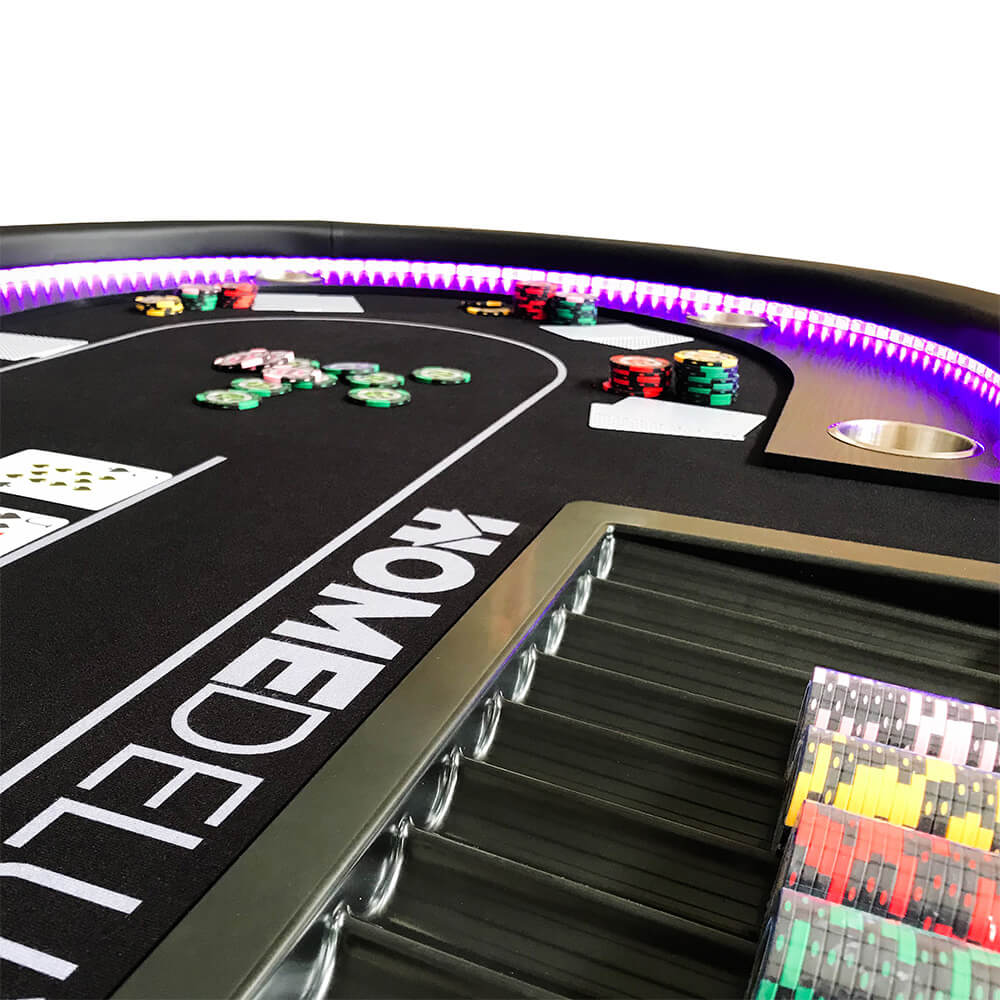 Home Deluxe LED Pokertisch FULL HOUSE - Für 9 Personen