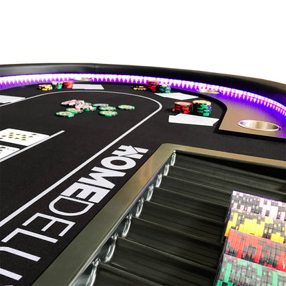 Home Deluxe LED Pokertisch FULL HOUSE - Für 9 Personen