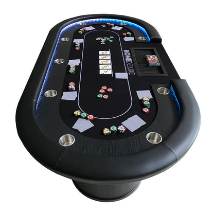 Home Deluxe LED Pokertisch FULL HOUSE - Für 9 Personen