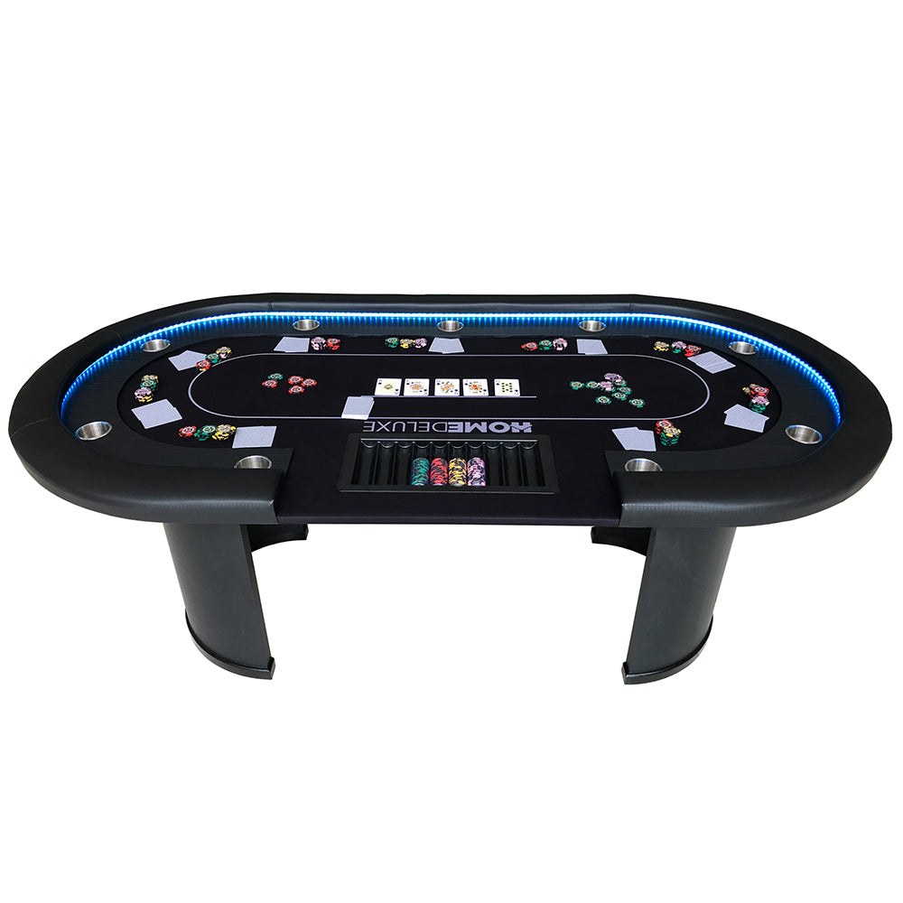 Home Deluxe Pokertisch inkl. Pokerkoffer und 2 Stühle LAS VEGAS - Für 9 Personen