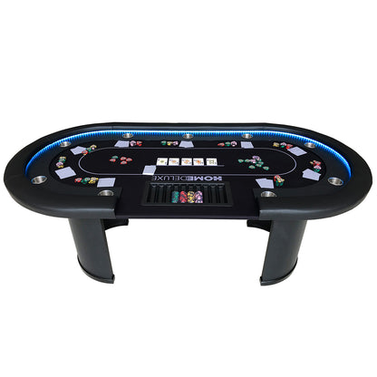 Home Deluxe Pokertisch inkl. Pokerkoffer und 6 Stühle LAS VEGAS - Für 9 Personen