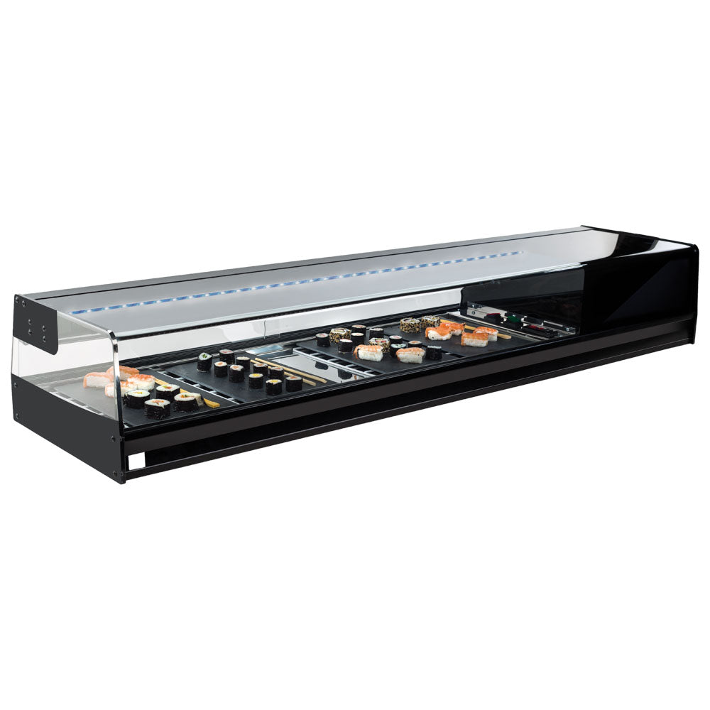 Virtus Sushikühltheke mit gerader Frontverglasung, 4x GN 1/3 H=40 mm