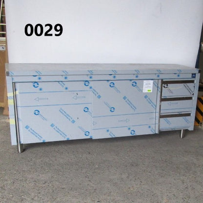 Virtus Neutraler Arbeitsschrank mit Schubladeneinheit rechts, ohne Aufkantung, 2000x600mm - BESCHÄDIGT