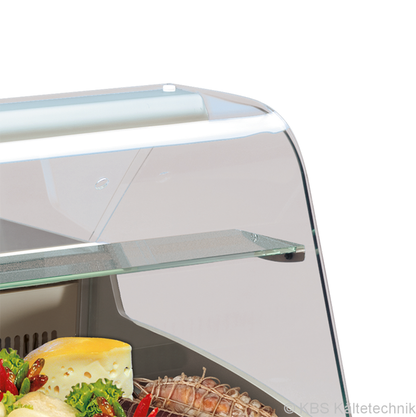 KBS Gastrotechnik Mehrzweckvitrine Super 1500 C mit gebogenem Glasaufbau