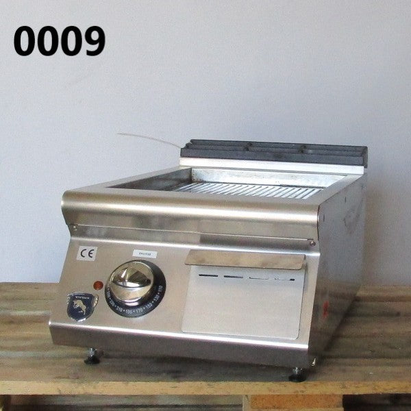 Virtus Elektro-Grillplatte, Tischmodell, gerillte verchromte Platte - GEBRAUCHT
