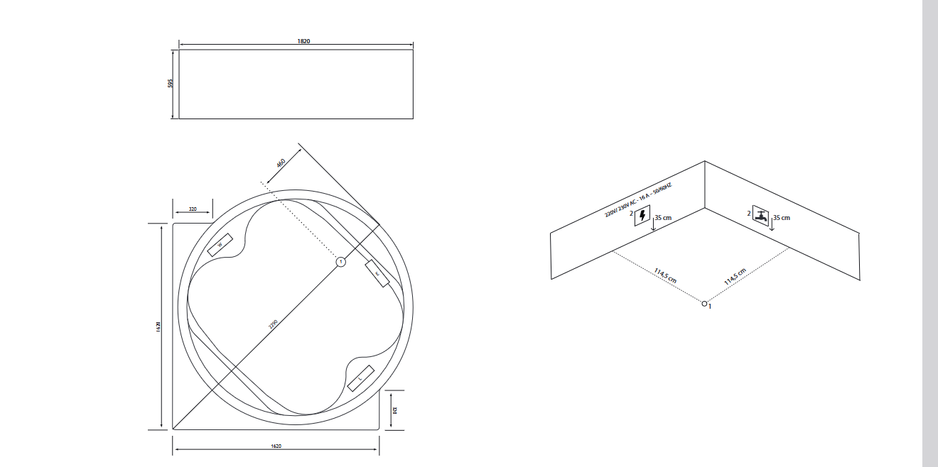 Caribia Vidal Rund Basic 182x182 Whirlpool