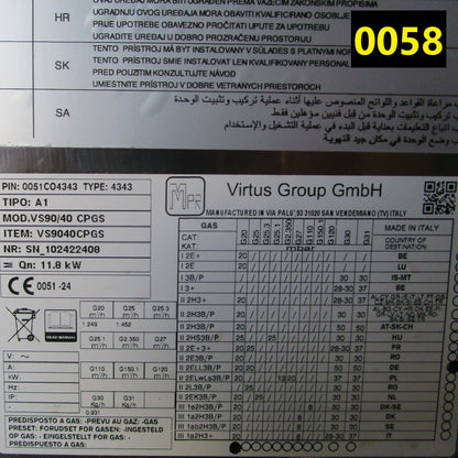 Virtus Gas-Nudelkocher, 1 Becken GN 1/1, Kapazität 1x 40 Liter - BESCHÄDIGT