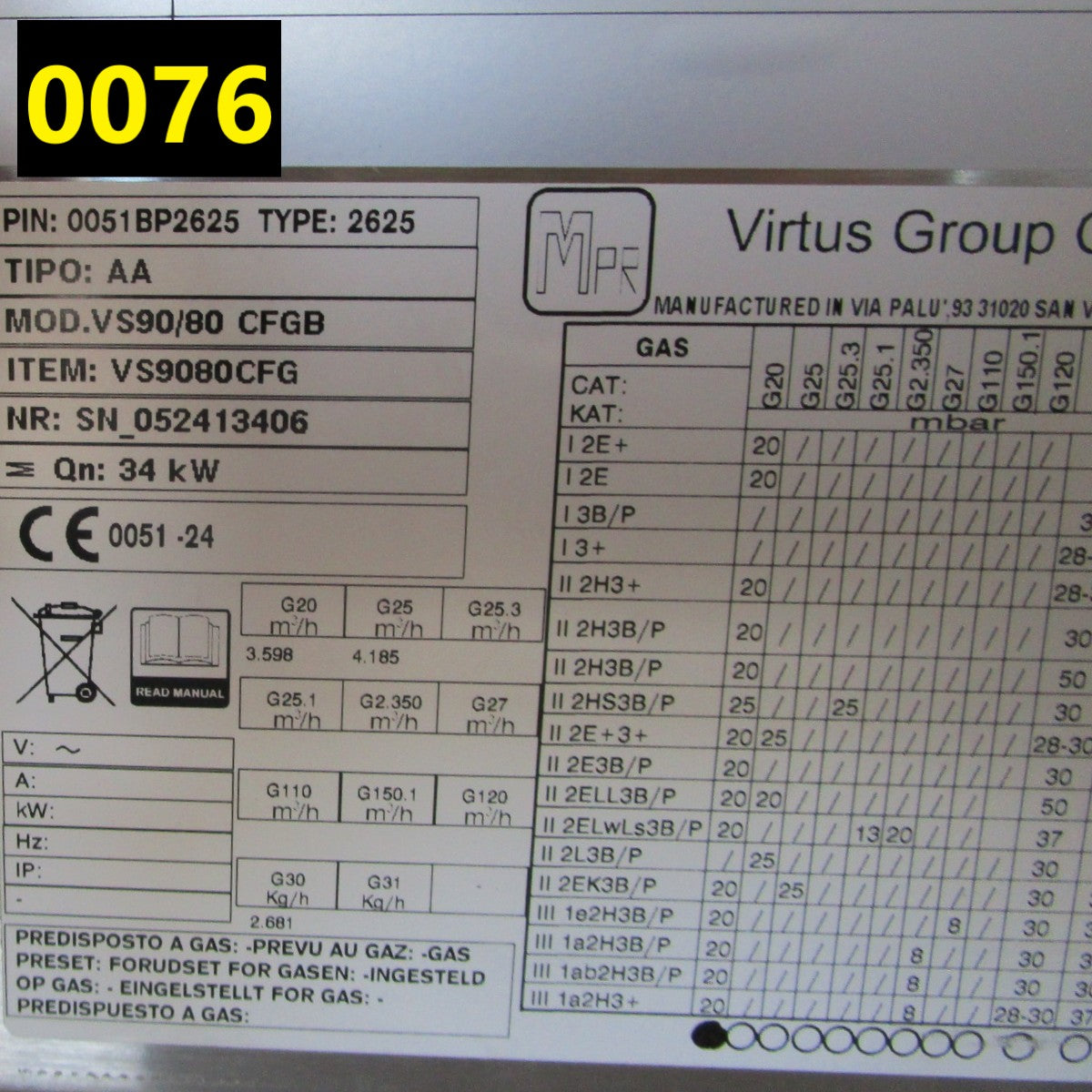 Virtus Gasherd auf statischem Gasofen GN 2/1, 4 Brenner - BESCHÄDIGT