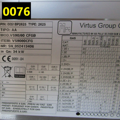 Virtus Gasherd auf statischem Gasofen GN 2/1, 4 Brenner - BESCHÄDIGT