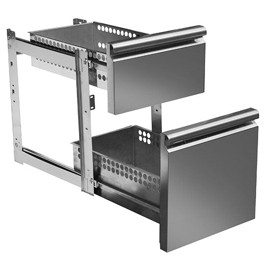 Virtus Schubladenkit mit soft self closing System 1x 1/3 - 1x 2/3 für Kühltische 700 mm - Serie VIRTUS