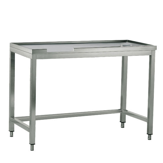 Virtus rechter Sortiertisch mit Loch, für Maschinenausgang links, B=1600 mm